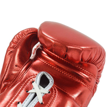 EXCLUSIVE ADIDAS ADISPEED METALLIC LACE BOXING GLOVES - RED
